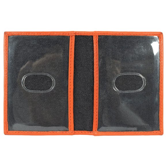 Men Genuine Leather Credit Card Case, ID Window Slim ID Holder - Picture 3 of 8